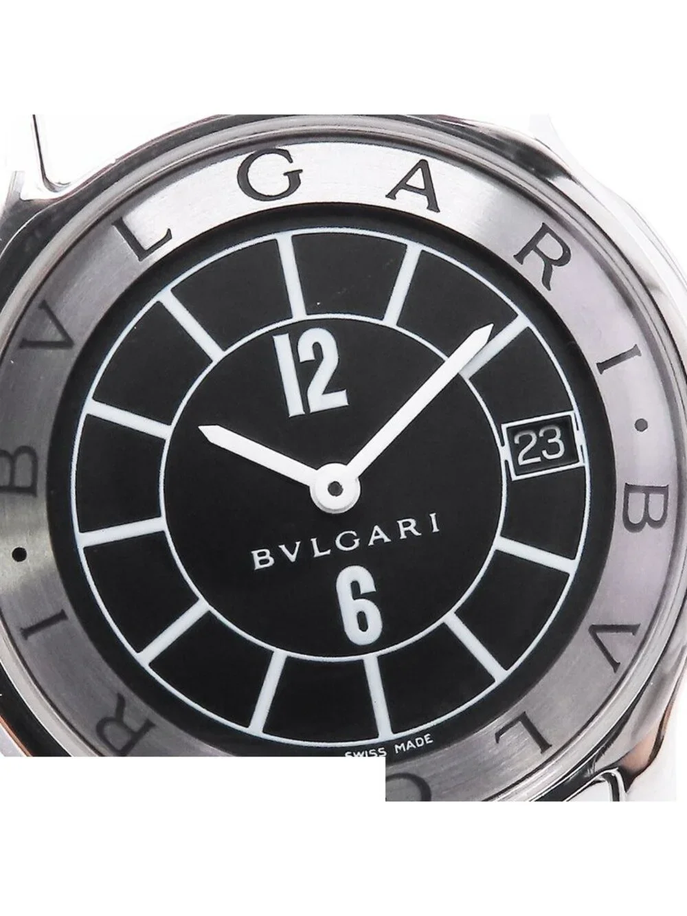 Bvlgari Solotempo Black Stainless Steel Watch Quartz